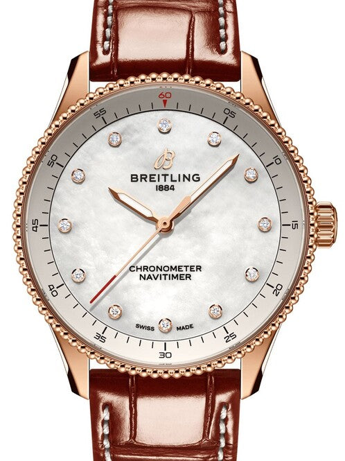 Breitling Chronomat Biały 32mm Złoto czerwone R77320E61A1P1