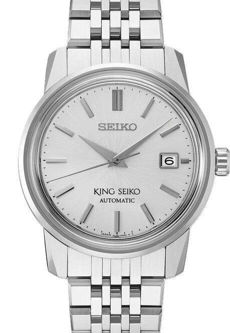King Seiko Biały 38 mm Stal SJE089J1