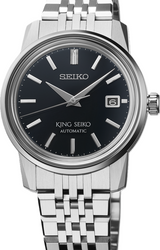 King Seiko Czarny 38 mm Stal SJE091J1