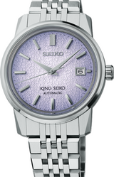 King Seiko Fioletowy 38 mm Stal SJE107J1