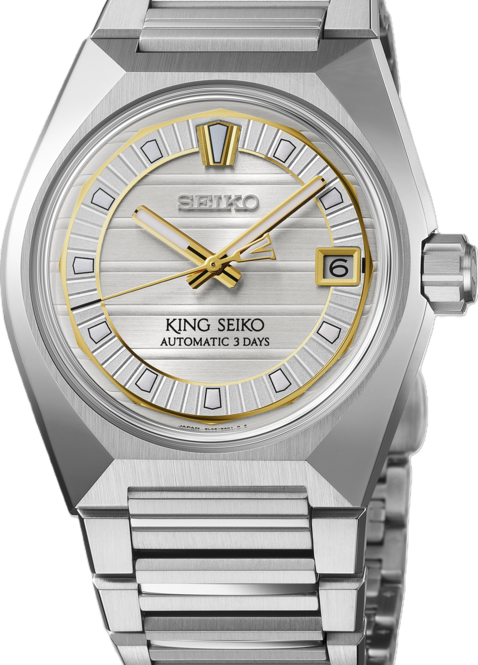 King Seiko VANAC Biały 41 mm Stal SLA087J1