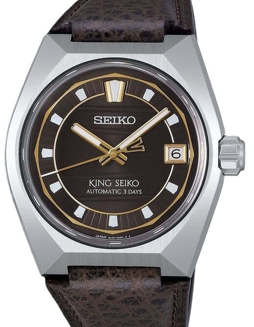 King Seiko VANAC Brązowy 41 mm Stal SLA093J1