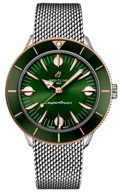 Breitling Superocean Heritage Zielony 38 mm zloto/Stal