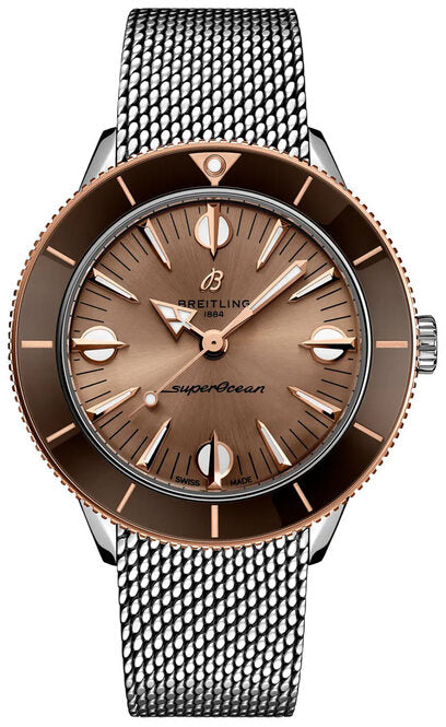 Breitling Superocean Heritage Brazowy 38 mm zloto/Stal