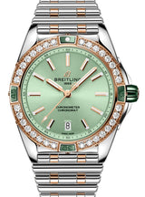 Breitling Super Chronomat Zielony 38mm Zloto/Stal U17356531L1U1