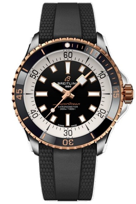 Breitling Superocean Czarny 42mm Zloto/Stal U17375211B1S1