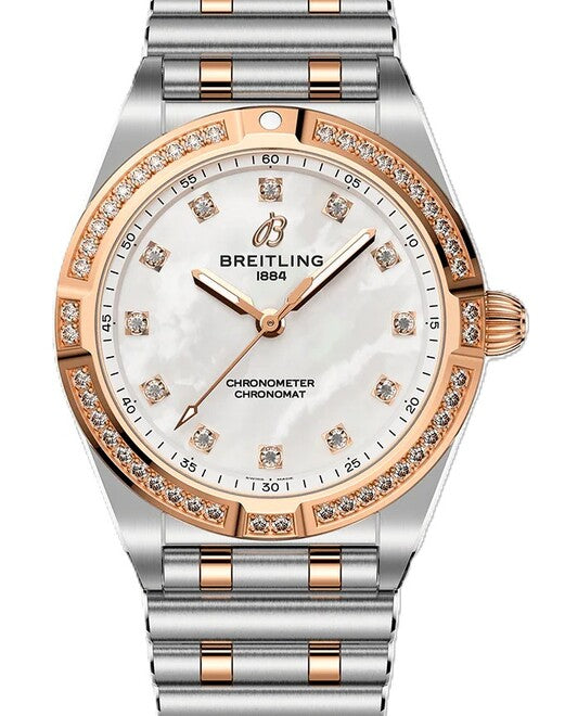 Breitling Chronomat Masa perłowa 28 mm Złoto/Stal U72310531A1U1