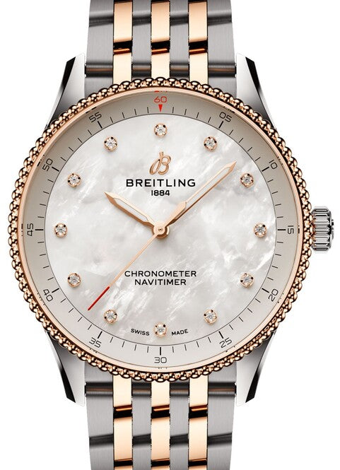 Breitling Chronomat Biały 32mm Stal i złoto U77320E61A1U1