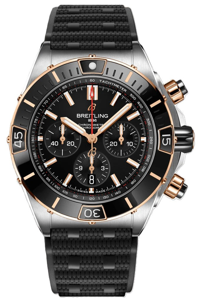 Breitling Super Chronomat Czarny 44mm Zloto/Stal UB0136251B1S1