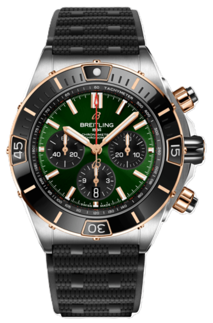 Breitling Chronomat Zielony 44mm Zloto/Stal UB0136251L1S1