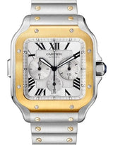 Cartier Santos Srebrny 43 mm Złoto/Stal W2SA0008