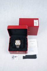 Cartier Santos Srebrny 43 mm Złoto/Stal W2SA0008