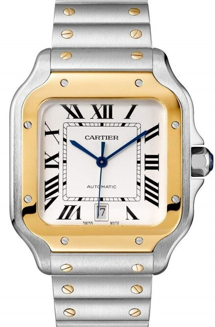 Cartier Santos Srebrny 39.8 mm Zloto/Stal W2SA0009