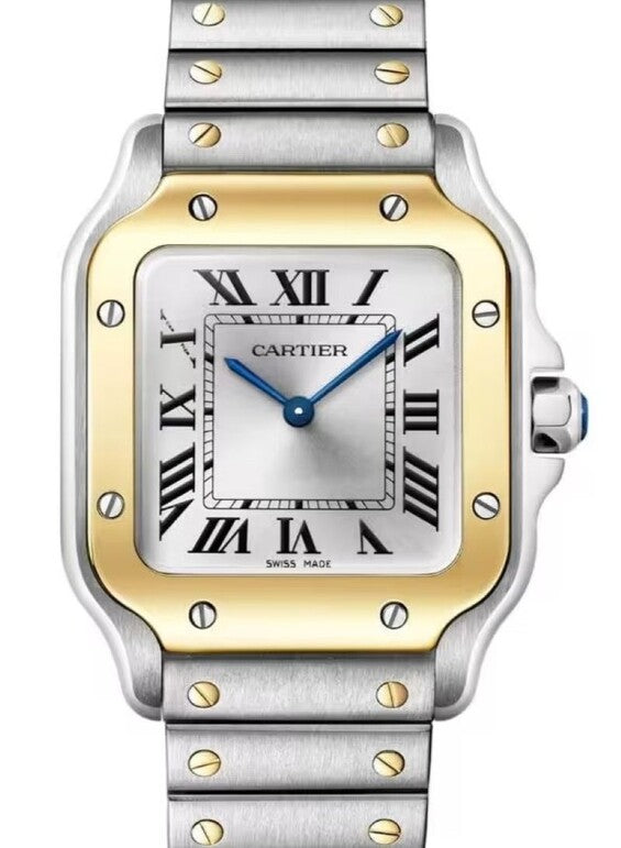 Cartier Santos Srebrny 35 mm Złoto/Stal