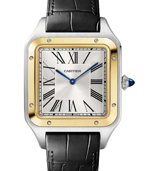 Cartier Santos Dumont Srebrny 47 mm Złoto/Stal W2SA0034