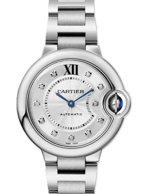 Cartier Ballon Bleu Srebrny 33 mm Stal W4BB0021