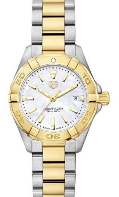 TAG Heuer Aquaracer Lady  Masa perłowa 27 mm Złoto/Stal