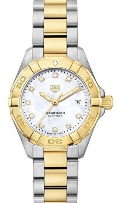 TAG Heuer Aquaracer Lady Masa perłowa 27 mm Złoto/Stal