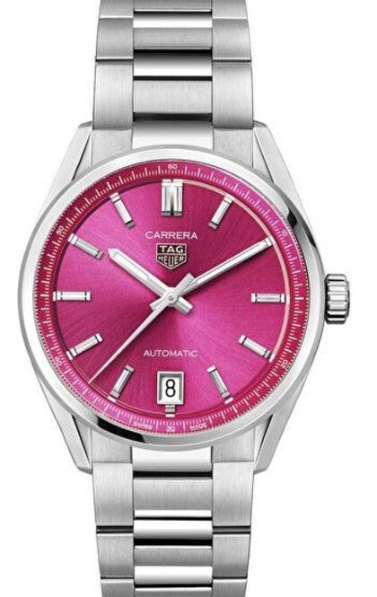 Tag heuer Carrera Różowy 36 mm Stal