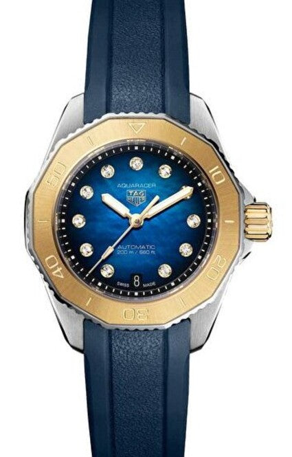 Tag heuer Aquaracer Niebieski 30 mm Złoto/Stal