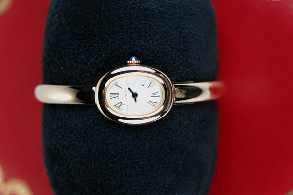 Cartier Baignoire Biały 25 mm Złoto różowe