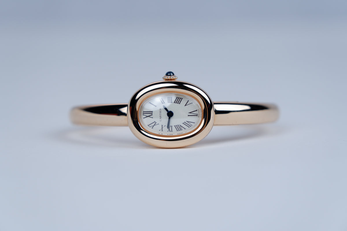 Cartier Baignoire Biały 25 mm Złoto różowe WGBA0048