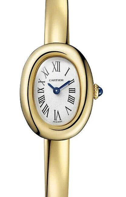 Cartier Baignoire Biały 25 mm Żółte złoto WGBA0078