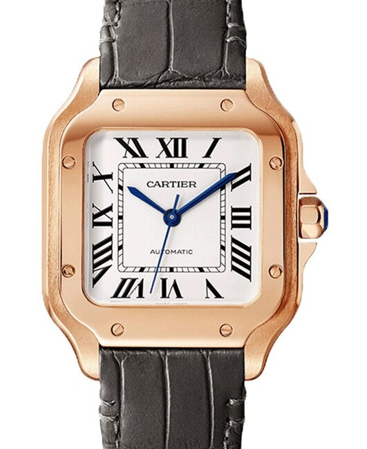 Cartier Santos Srebrny 42 mm Złoto różowe WGSA0028