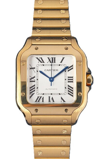 Cartier Santos Srebrny 35 mm Żółte złoto WGSA0030