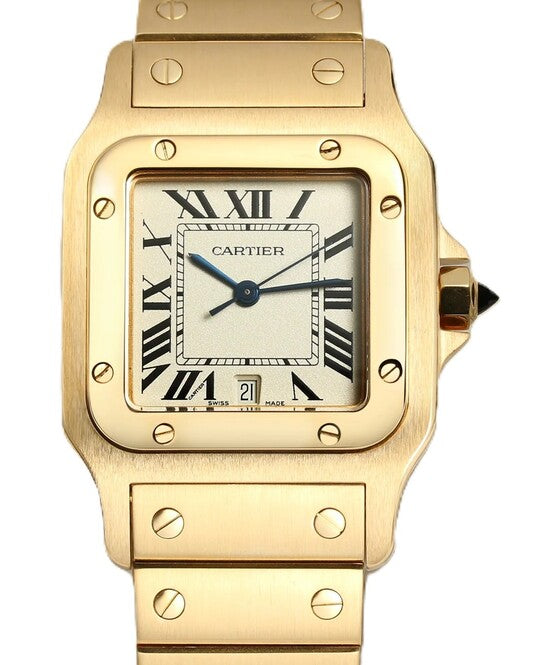 Cartier Santos Srebrny 35 mm Żółte złoto WGSA0107