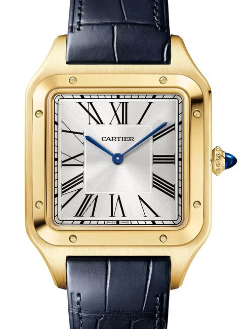 Cartier Santos Dumont Srebrny 47 mm Żółte złoto WGSA0108