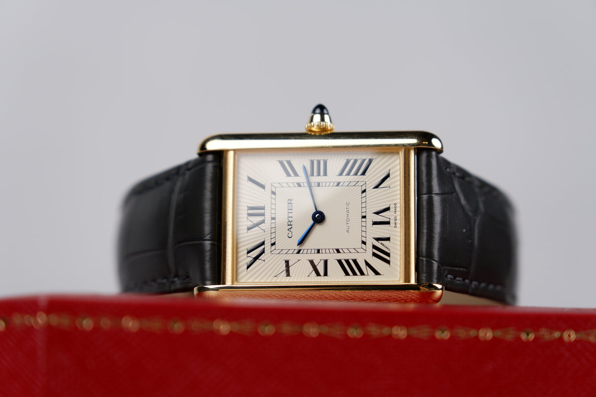 Cartier Tank Louis Srebrny 38 mm Żółte złoto WGTA0357