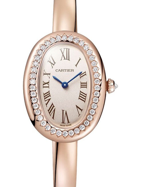 Cartier Baignoire Biały 32 mm Złoto różowe WJBA0042