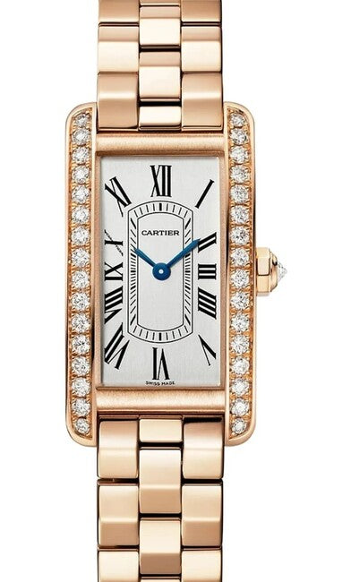 Cartier Tank Américaine Srebrny 35 mm Złoto różowe WJTA0056