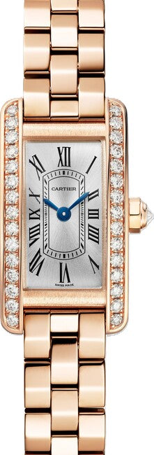 Cartier Tank Américaine Srebrny 28 mm Złoto różowe WJTA0057