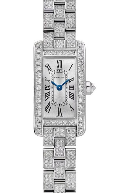 Cartier Tank Américaine Biały 28 mm Złoto białe WJTA0060
