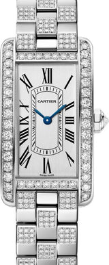 Cartier Tank Américaine Biały 28 mm Złoto białe WJTA0068