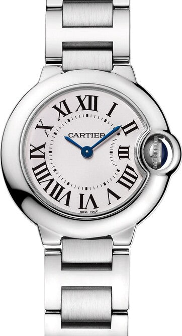 Cartier Ballon Bleu Biały 28 mm Stal WSBB0073