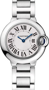 Cartier Ballon Bleu Biały 28 mm Stal WSBB0073