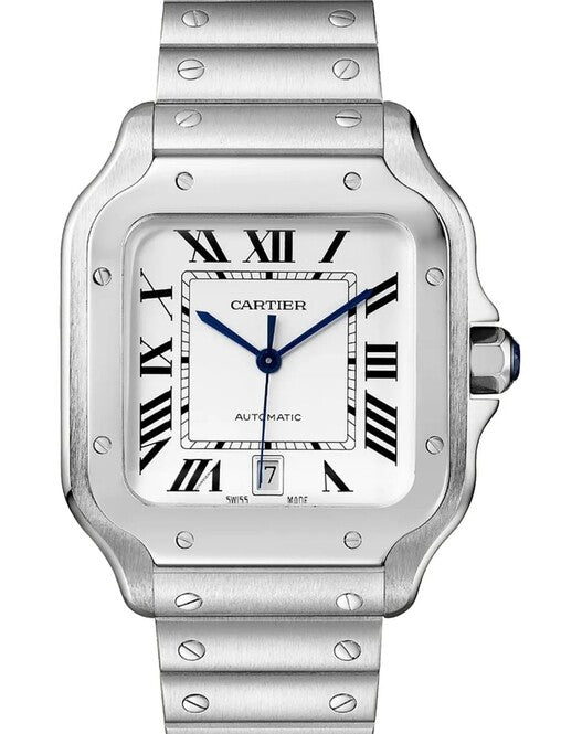 Cartier Santos Srebrny 39.8 mm Stal WSSA0018