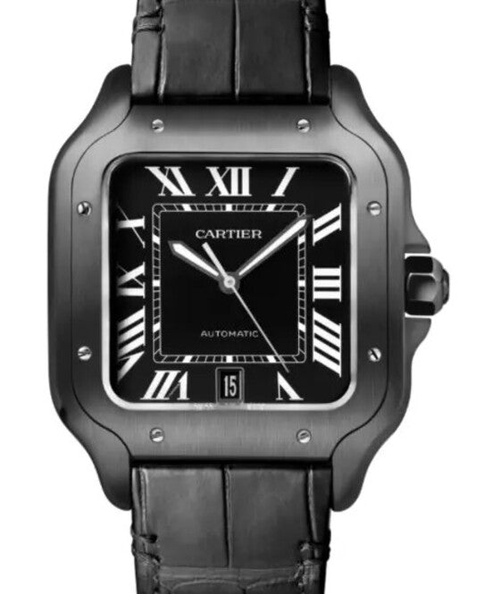Cartier Santos Czarny 40 mm Stal WSSA0039