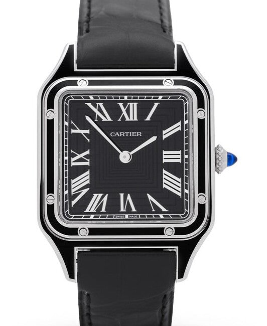 Cartier Santos Dumont Czarny 44 mm Stal WSSA0046