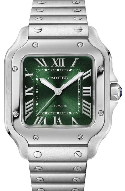 Cartier Santos Zielony 35.1 mm Stal WSSA0061