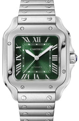 Cartier Santos Zielony 35.1 mm Stal WSSA0061