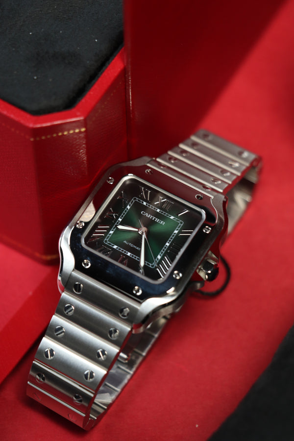 Cartier Santos Zielony 35.1 mm Stal