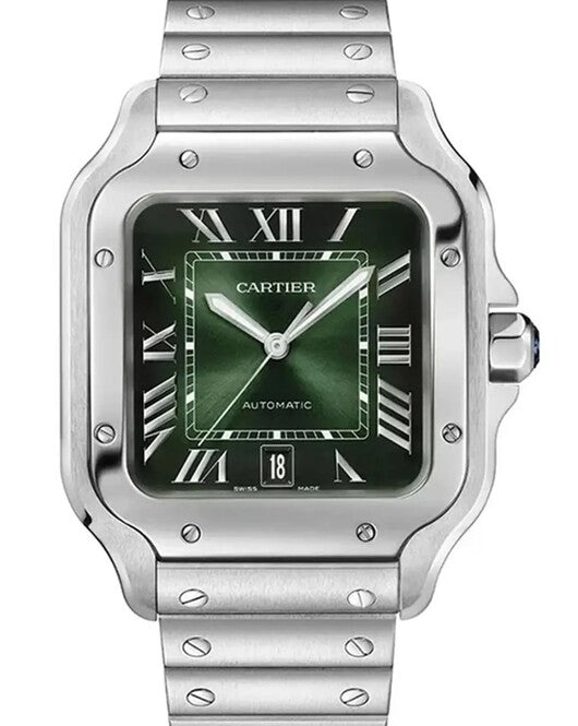 Cartier Santos Zielony 39.8 mm Stal WSSA0062