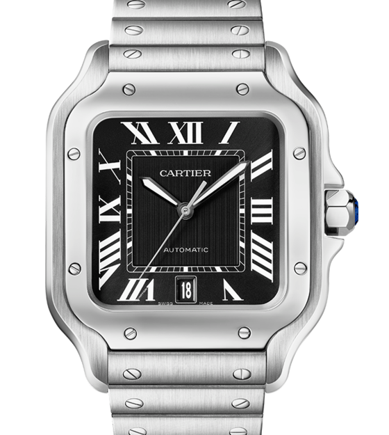 Cartier Santos Czarny 40 mm Stal WSSA0096