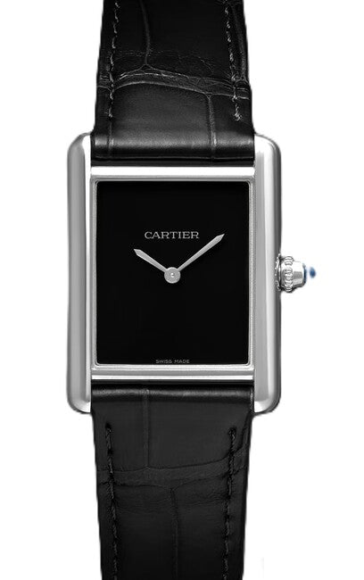 Cartier Tank Czarny 33 mm Stal WSTA0108
