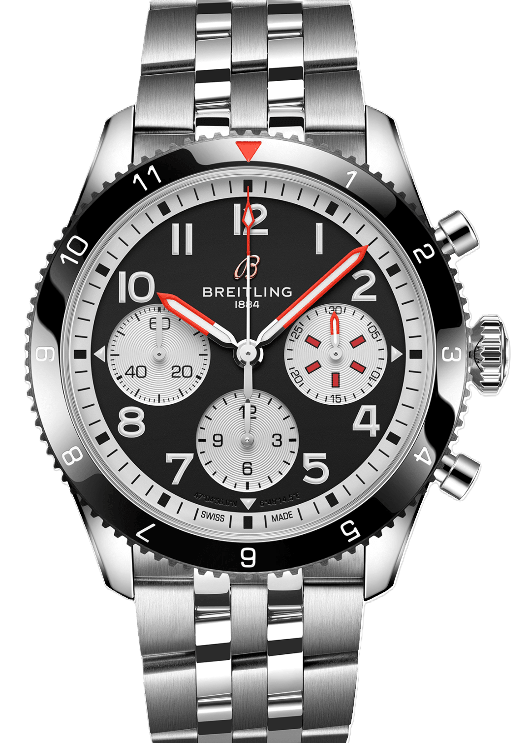 Breitling Classic AVI Czarny 42mm Stal Y233801A1B1A1