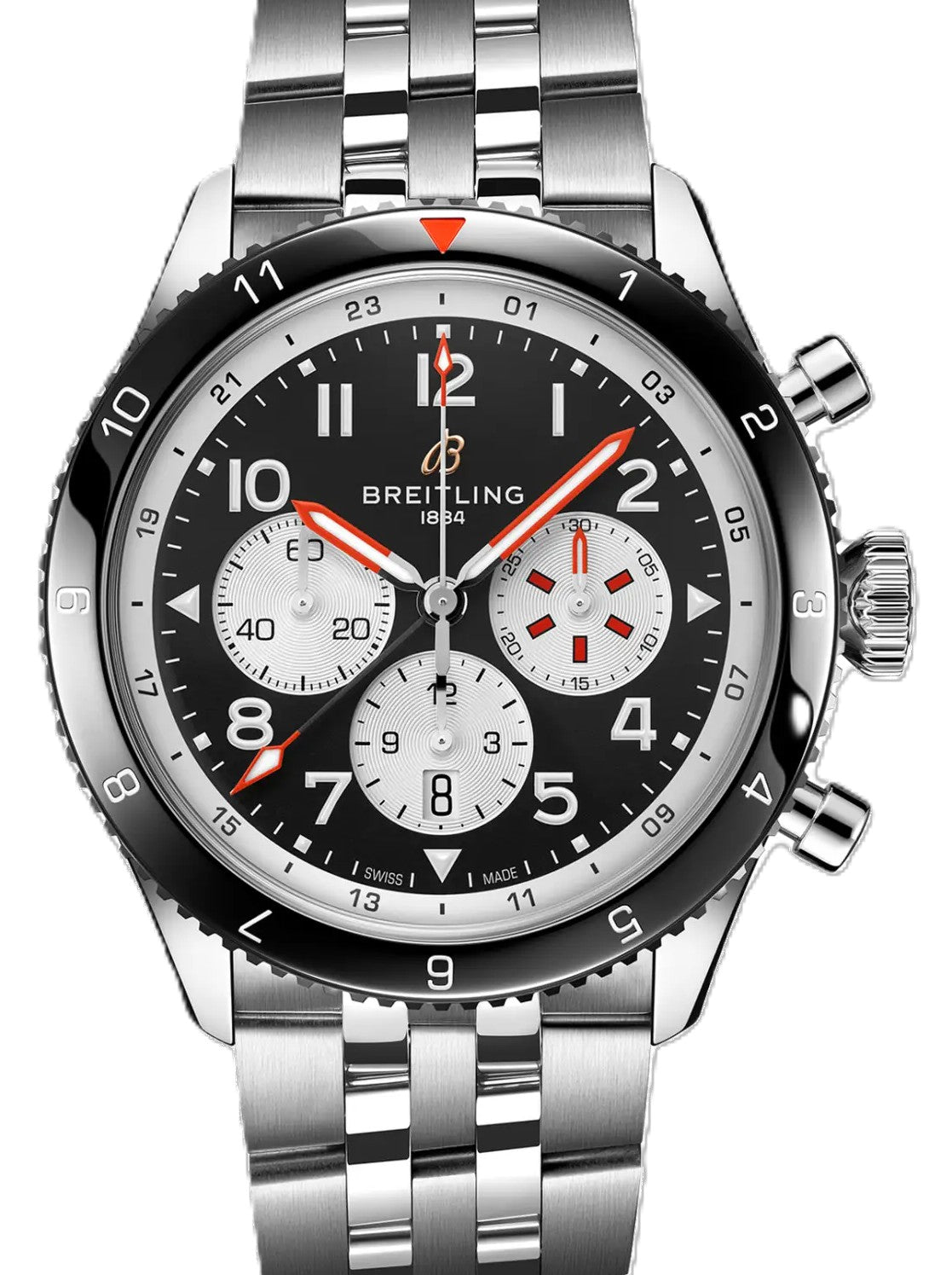 Breitling Super AVI Czarny 46mm Stal YB04451A1B1A1